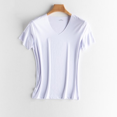 KYUSHUAD冰丝无缝男式短袖T恤V领夏季薄弹力上衣网眼快干